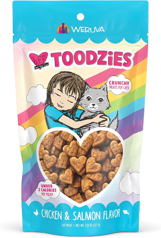 Weruva-BFF-Toodzies,-Chicken-and-Salmon-Crunchy-Cat-Treats,-2oz-Bag----389