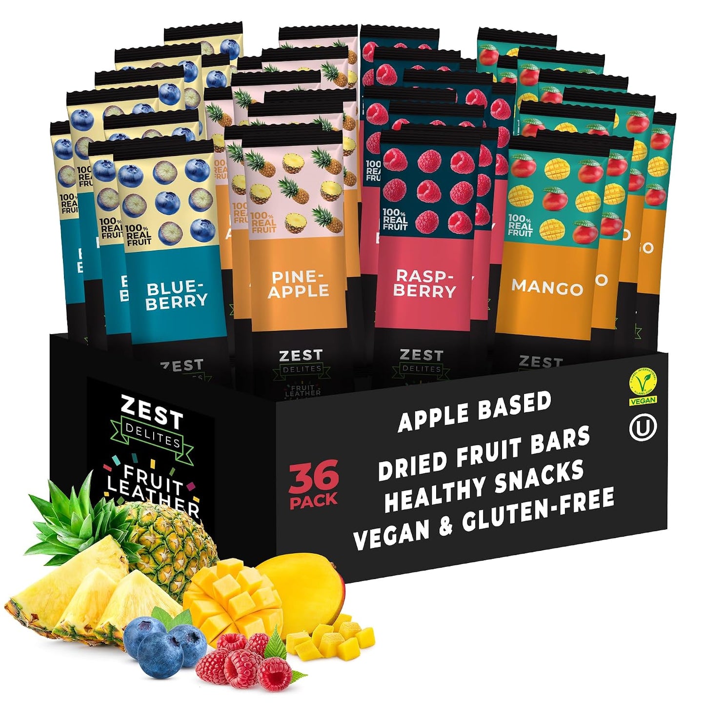 Fruit-Leather-by-Zest-Delites,-Healthy-Fruit-Snacks,-Tropical,-36-Pack--Box-|-Pineapple-Blueberry-489