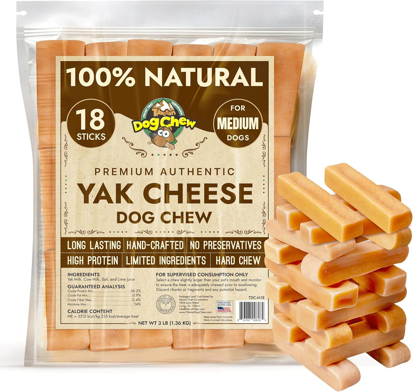Tibetan-Dog-Chew-Yak-Cheese-Sticks-(18-Medium-Chews)---Natural-Handmade-Treats-530