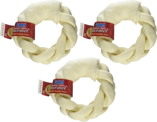 Cadet-Rawhide-Treats-Gourmet-5"-Braided-Rawhide-Donut-Pack-of-3---619