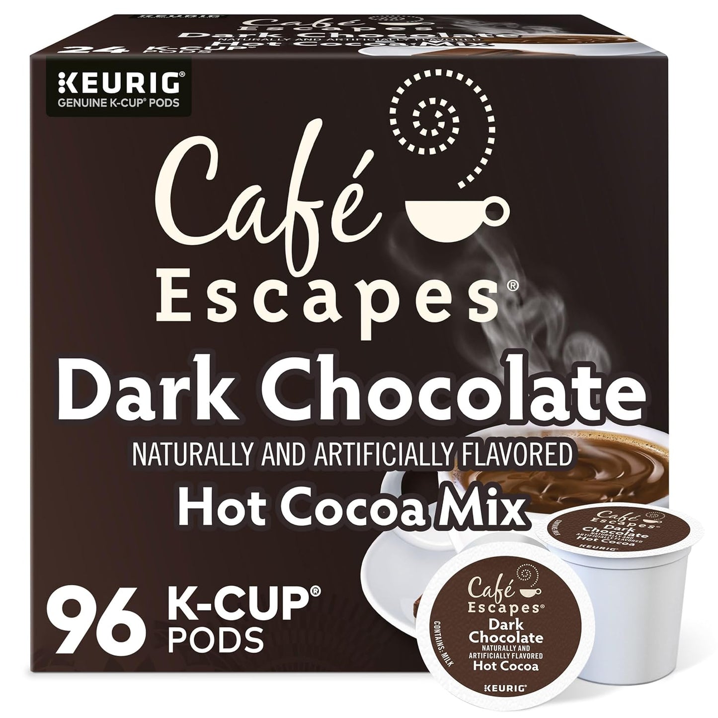 Cafe-Escapes-Dark-Chocolate-Hot-Cocoa,-Keurig-Single-Serve-K-Cup-Pods,-96-Count---1278