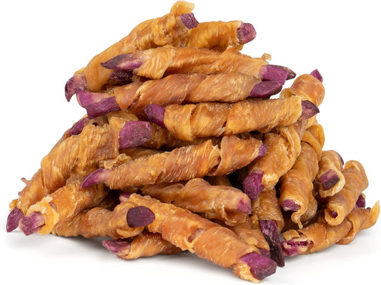 Rawhide-Free-Dog-Treats,-Chicken-Wrapped-Purple-Sweet-1448