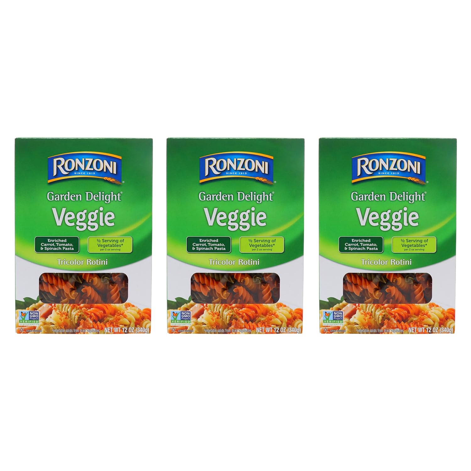 -3-boxes-Ronzoni-Garden-Delight-Veggie-TRICOLOR-ROTINI;-1759