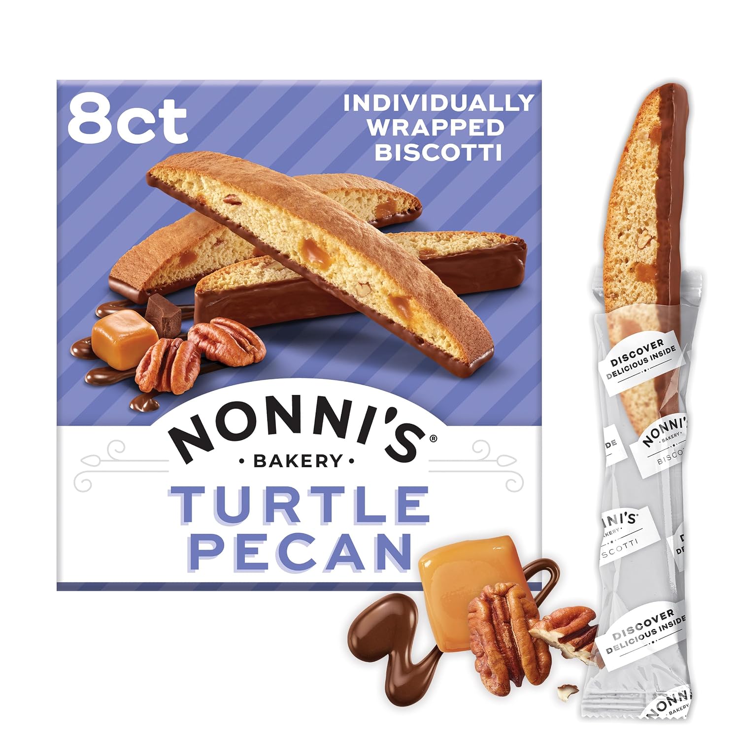 Nonni's-Turtle-Pecan-Biscotti,-Gourmet-Cookies,-Individually-Wrapped,-8ct--------704