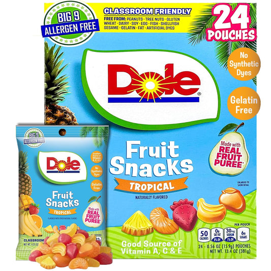 Dole-Fruit-Snacks,-Tropical-Flavors---Individually-Wrapped-Pouches---Classroom-Friendly,--Top-9-Allergen-No-1232