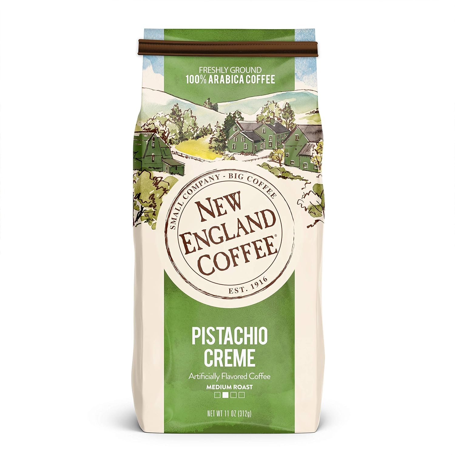 New-England-Coffee-Pistachio-Creme-Medium-Roast-Ground-Coffee,-11oz-Bag-(Pack-of-2778