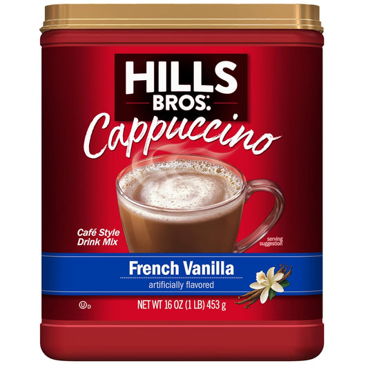 Hills-Bros.-Instant-Cappuccino-Mix,-mezcla-de-cappuccino-de-vainilla-francesa,-onzas3414