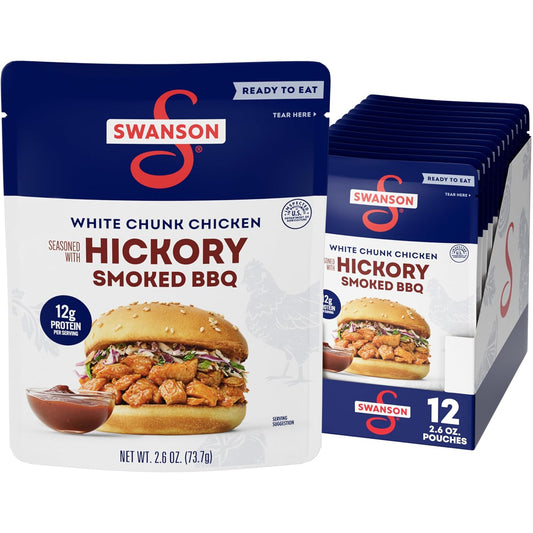 Swanson-Hickory-Smoked-BBQ-White-Chunk-Fully-Cooked-Chicken,-2.6-oz-Pouch-(12-642