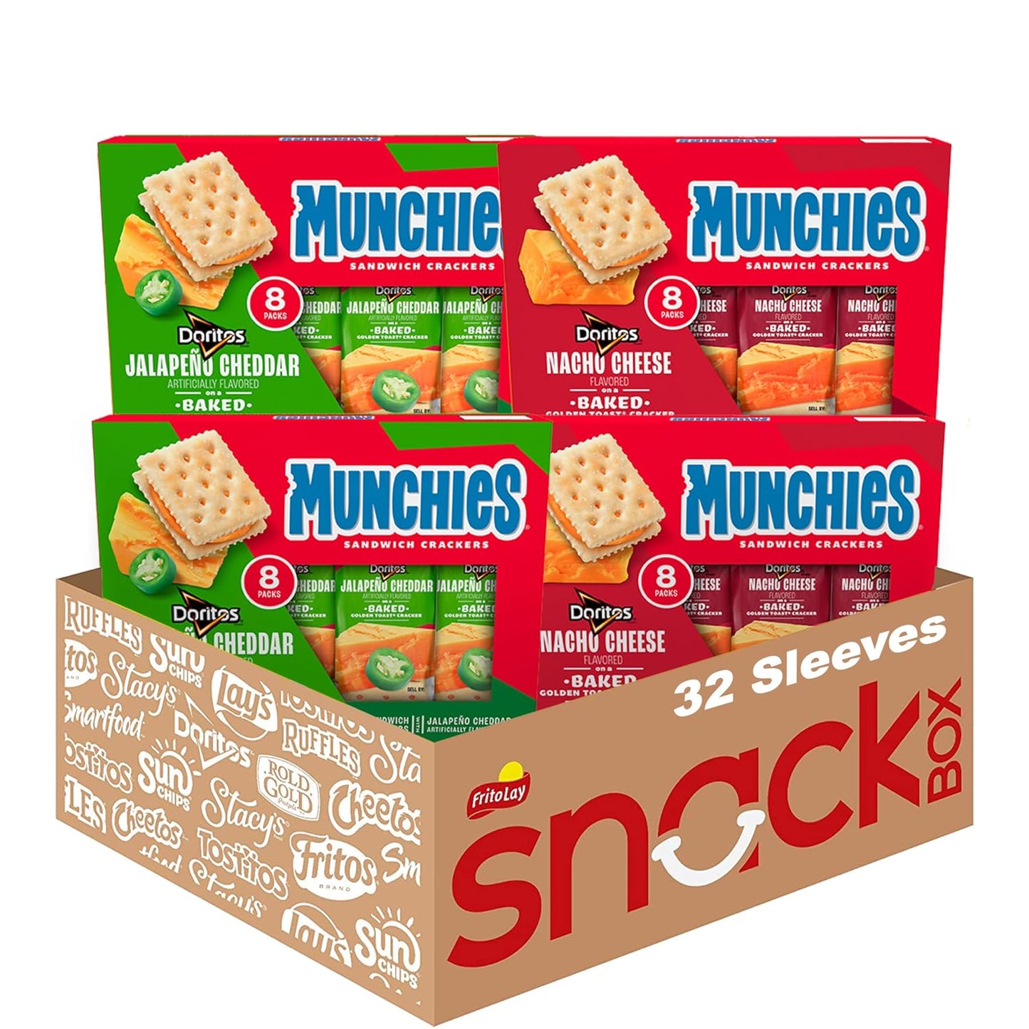Munchies-Baked-Sandwich-Crackers-Variety-Pack,-Doritos-Nacho-Cheese-and-Jalapeno--Cheddar,-1.38-Oz,-Multicolor,-1113