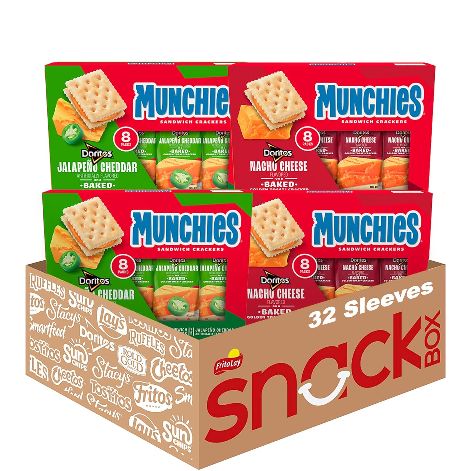 Munchies-Baked-Sandwich-Crackers-Variety-Pack,-Doritos-Nacho-Cheese-and-Jalapeno--Cheddar,-1.38-Oz,-Multicolor,-1113
