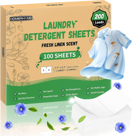 Laundry-Detergent-Sheets---Fresh-Linen-Scent,-200-Loads-(100-Sheets),-Plastic-938