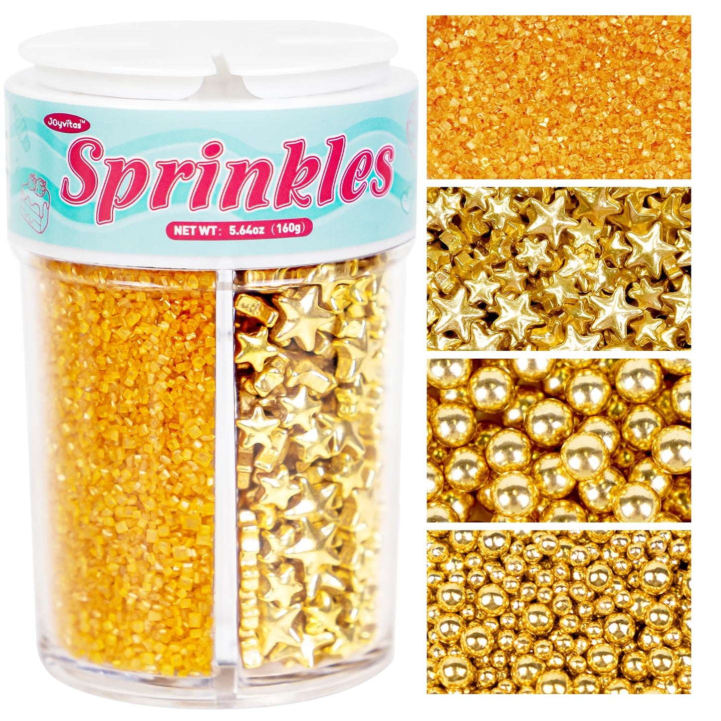Edible-Gold-Pearl-Sprinkles-for-Cake-Decorating,-160g/5.64oz,-Gold-Sugar-Sanding-and-Sprinkles-Cupcake,-235