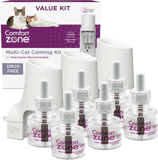 COMFORT-ZONE-Value-Kit;-3-Multicat-Diffusers-&-6-Refills;-Cat-Calming-Pheromone;-1522