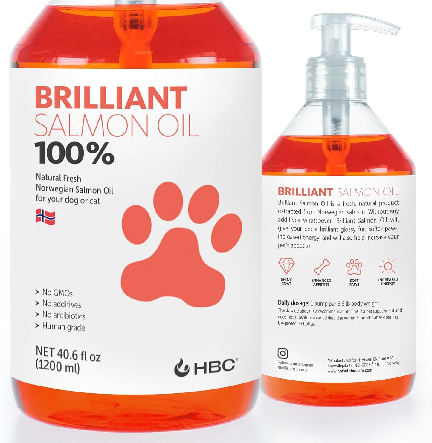 Brilliant-Norwegian-Salmon-Oil-for-Dogs,-Cats,-Horse,-Ferret---Pure-Omega-3,-1242