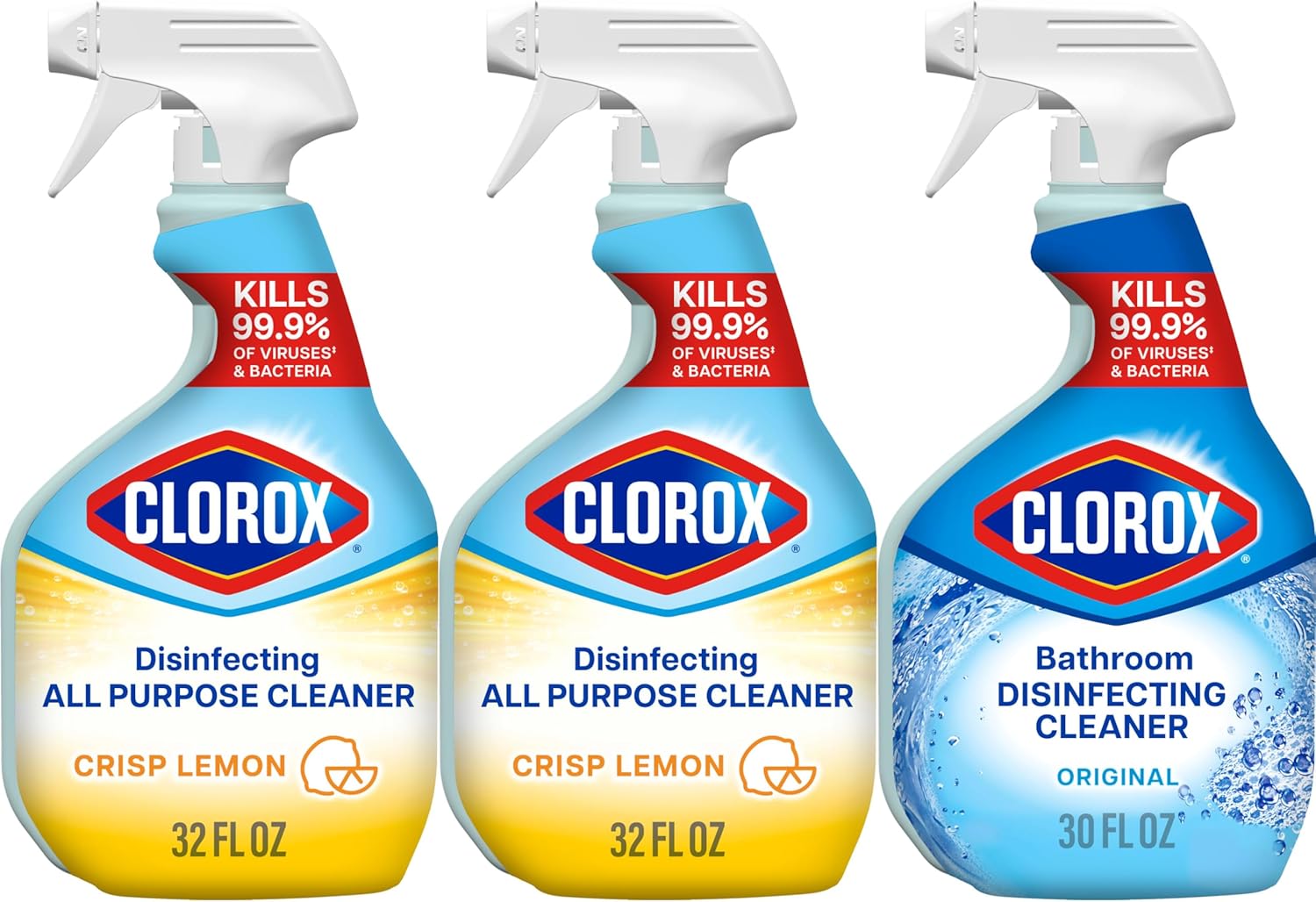 Clorox-Disinfecting-All-Purpose-Cleaner-32-Oz-and-Bathroom-Cleaner,-Household-Essentials,-30-Oz,-Pack-of-2122