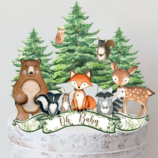 12Pcs-Woodland-Cake-Topper,-Woodland-Animals-Baby-Shower-Decorations,-Woodland-Toppers-Forest-Baby-Decorat-1017