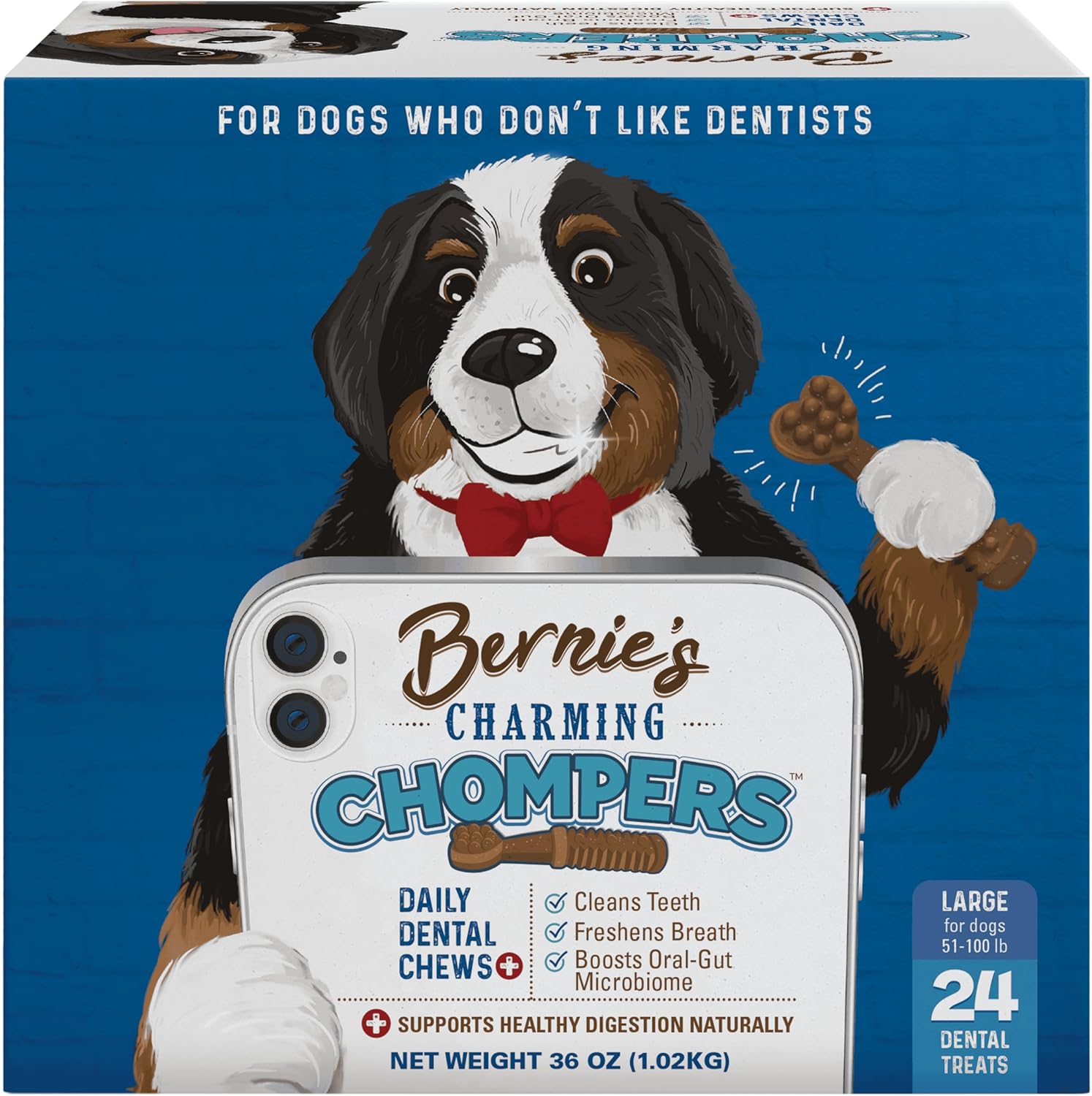 Bernie's-Charming-Chompers---Daily-Dental-Chews-for-Dogs-50-100-Lbs.-24-2582