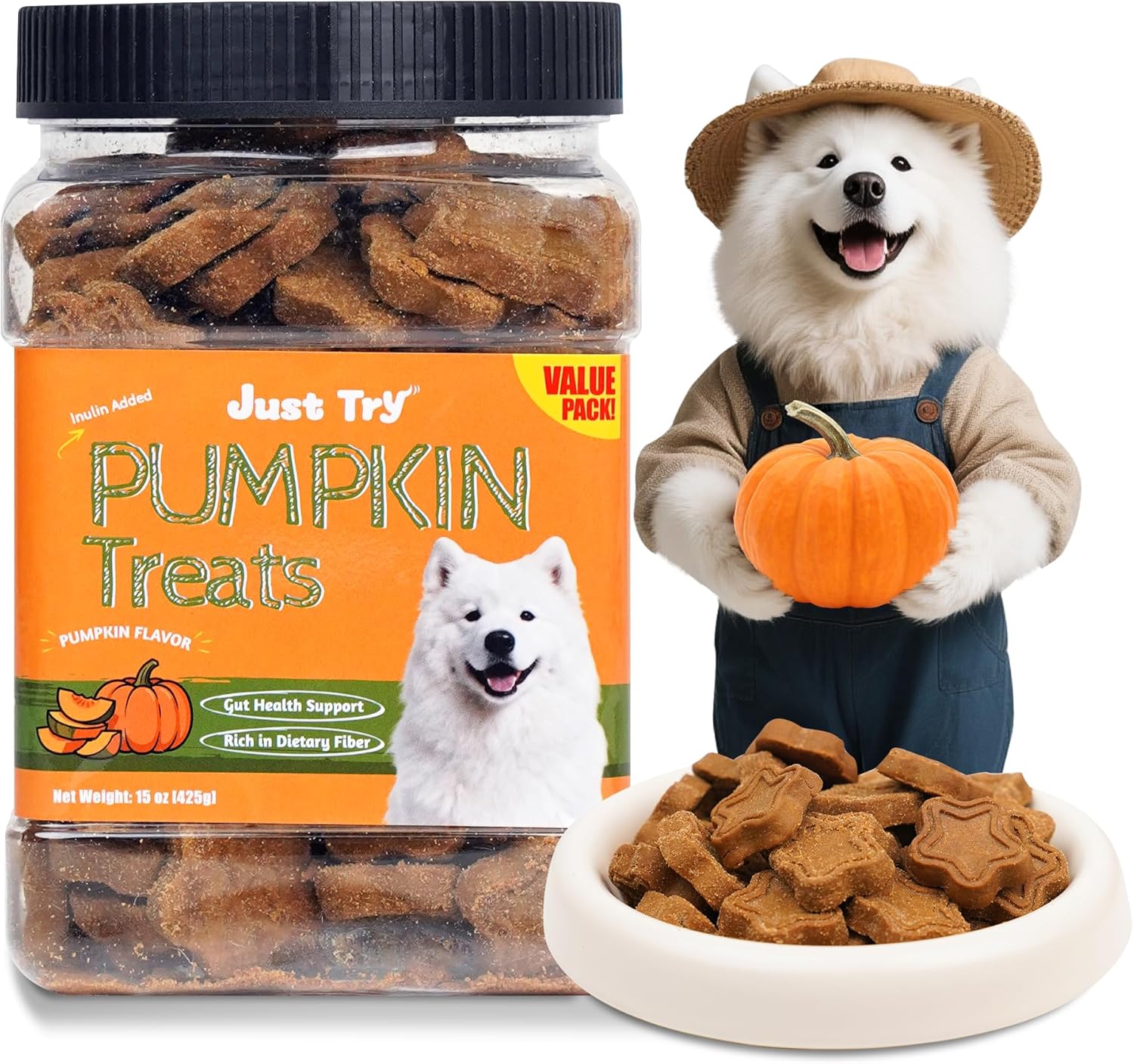 Just-Try-15-OZ-Pumpkin-Dog-Treats-Biscuits-Digestive-Support-Gut-Training-675