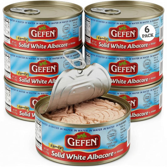 Gefen-Solid-White-Albacore-Tuna-in-Water-6oz-(6-Pack),-Kosher-for-Passover-306