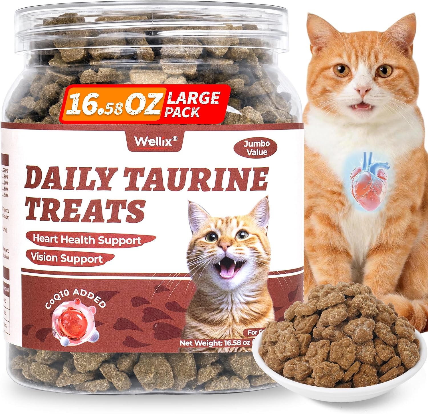 Wellix-16.58-OZ-Taurine-for-Cats---Grain-Free-Cat-Treats-with-Coenzyme-Q10-and-41