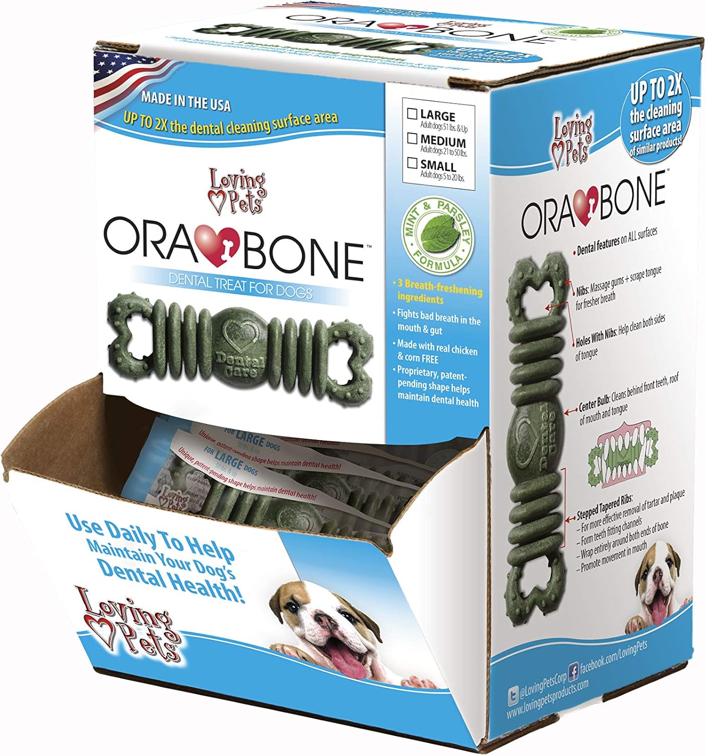 Orabone-Dental-Treat-For-Dogs,-Individually-Wrapped,-Medium,-262