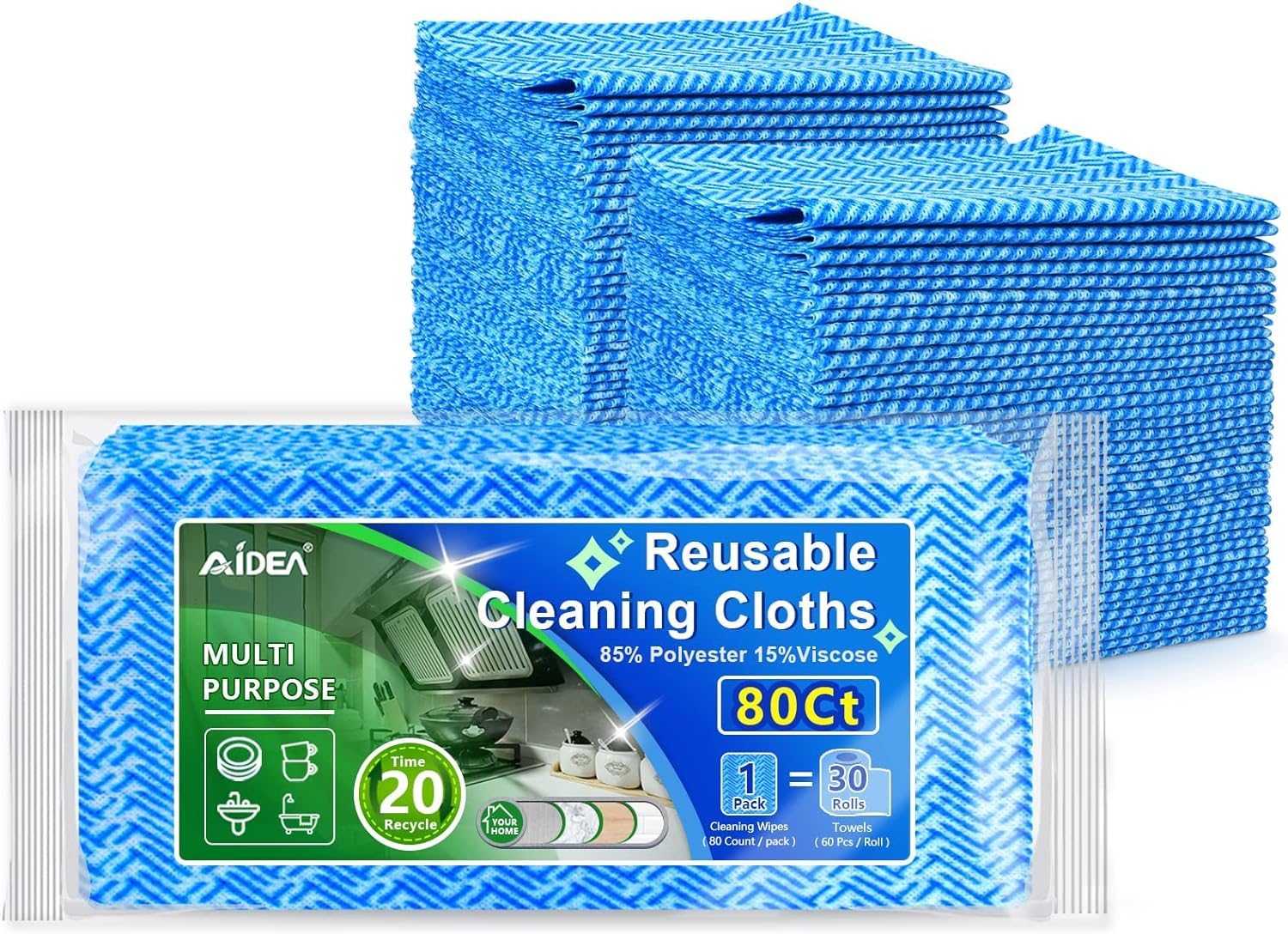AIDEA-Cleaning-Wipes,-Multi-Purpose-Towel-Reusable-Cleaning-Cloths-40Ct(1-Pack),-4465