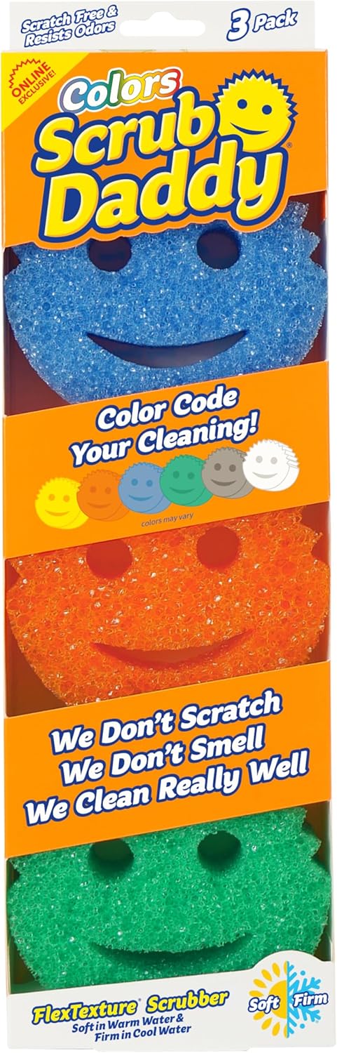 Scrub-Daddy-Colors-Kitchen-Sponges---Scratch-Free-Dishwashing-Sponges-&-Sponge-for-Kitchen-Sink,-Bathroom-2121