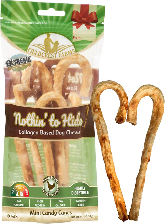 Fieldcrest-Farms-Nothin'-to-Hide-Mini-Holiday-Candy-Cane-Chicken-Flavor-Chews,-380
