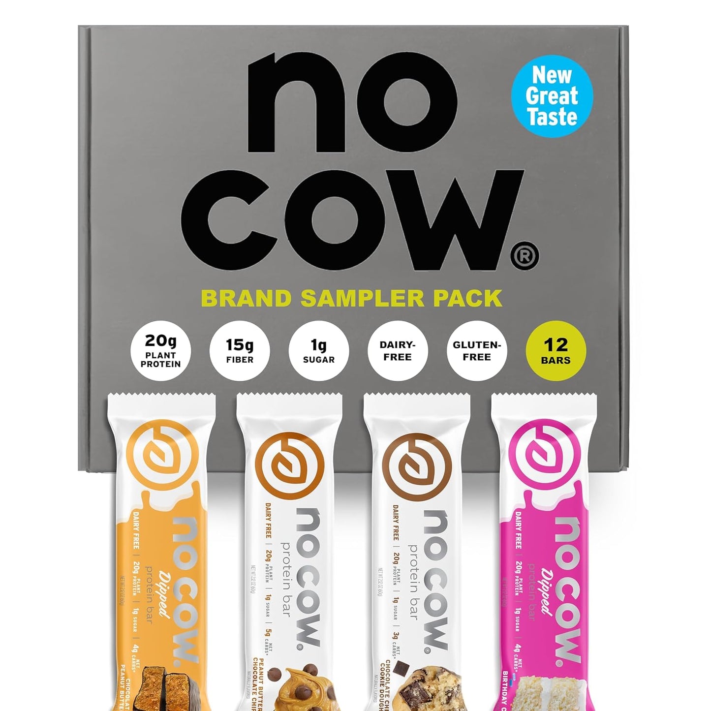 No-Cow-Vegan-Protein-Bars,-Brand-Sampler,-12-Pack-|-20g--High-Plant-Based-Protein,-Fiber,-948