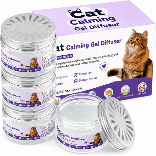 4-Pack-Cat-Pheromone-Calming-Diffuser-Gel-Relieve-Anxiety-|-8-Months-Supply,-1126