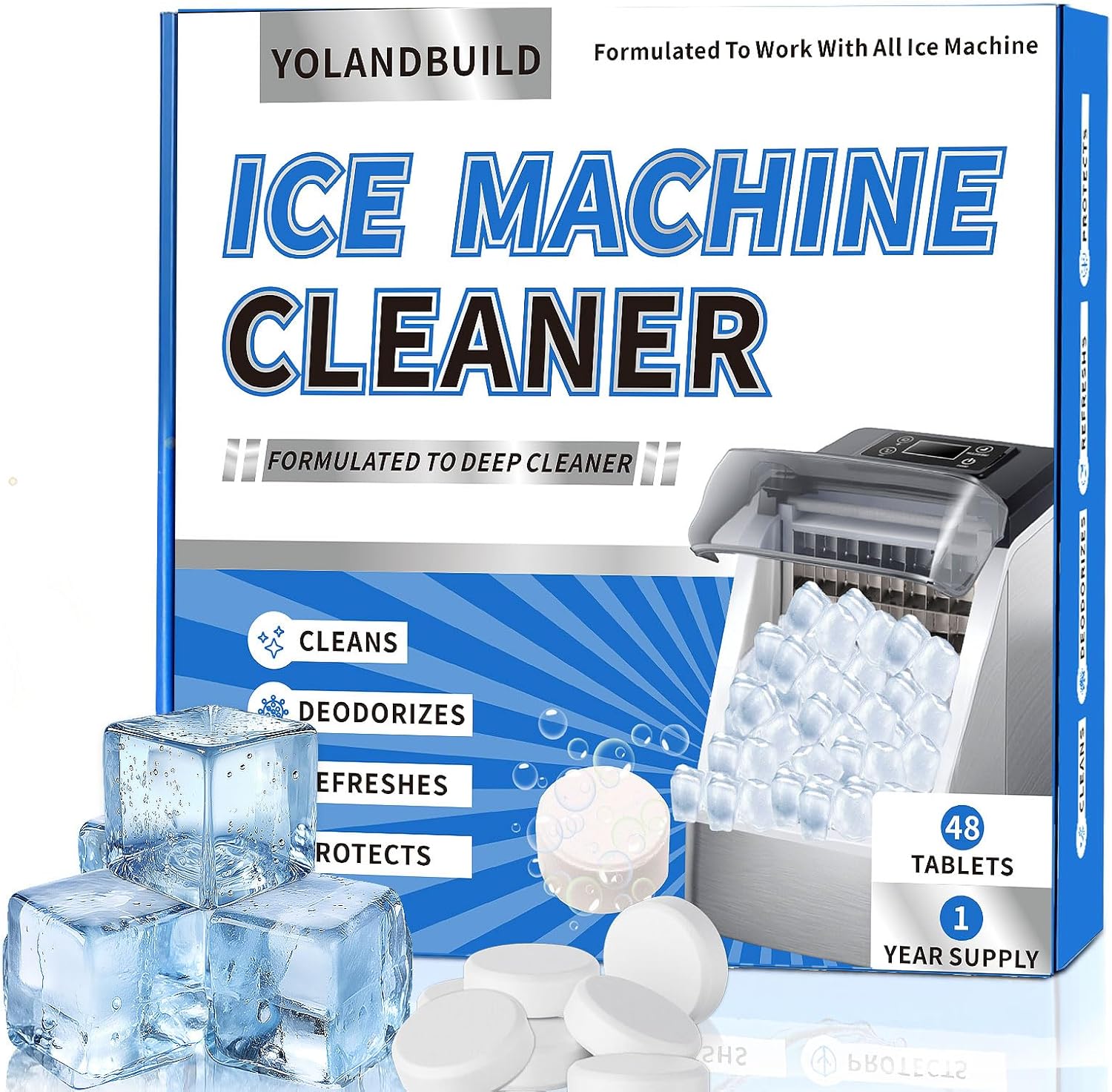 Ice-Machine-Cleaner-Maker-Descaler---48-clean-Tablets-Compatible-with-Frigidaire,-Opal,-GE-Profile,-970