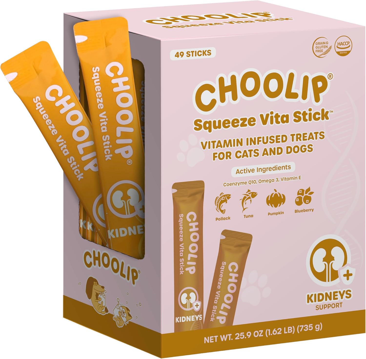 Choolip-Squeeze-Vita-Stick-Lickable-Cat-and-Dog-Treats,-49-Count-Kidney-Support-Variety-Pack,-523
