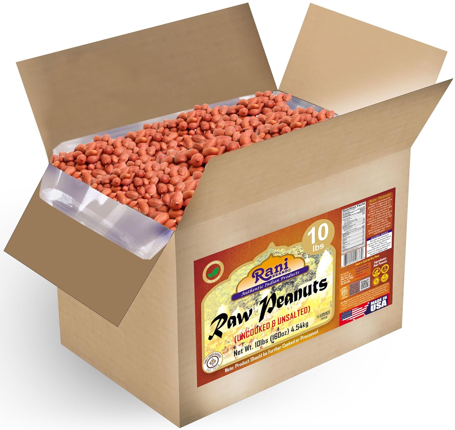 Rani-Peanuts,-Raw-Whole-With-Skin-(uncooked,-unsalted)-10lbs-(160oz)-4.54kg-Box-All-|-891