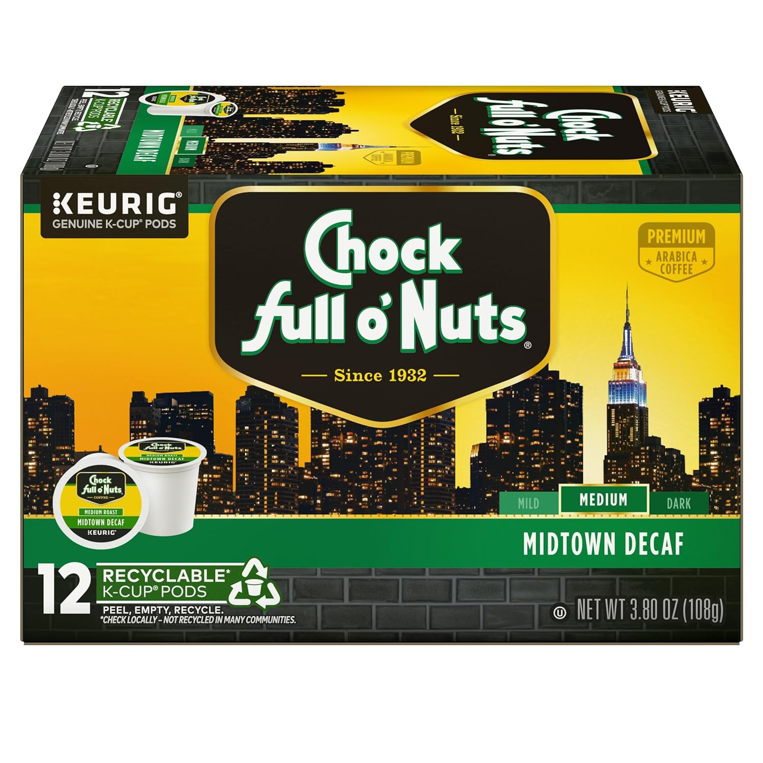 Chock-Full-o'-Nuts-Midtown-Decaf-Keurig-K-Cup-Pods-for-Keurig-Brewers-–-173