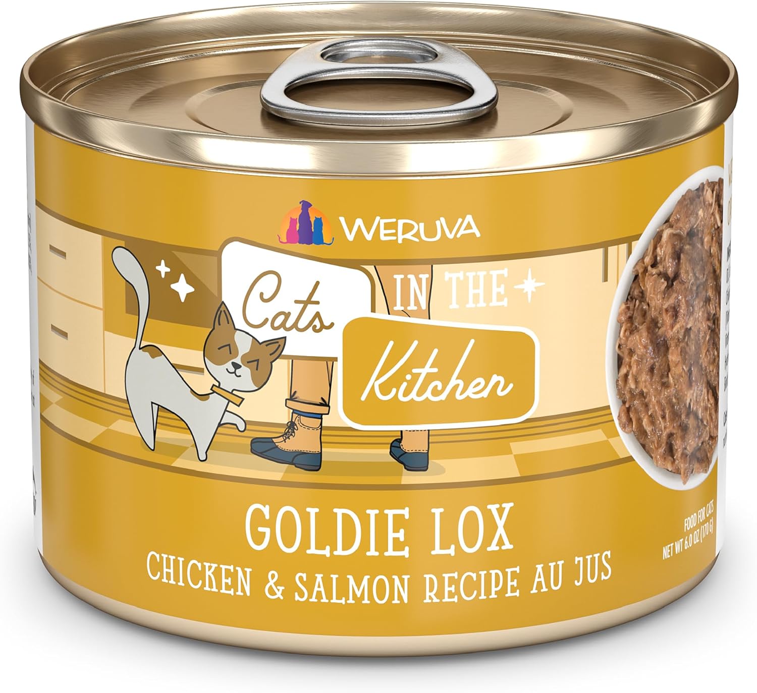 Weruva-Cats-in-The-Kitchen,-Goldie-Lox-with-Chicken-&-Salmon-Jus-Food,-Can459