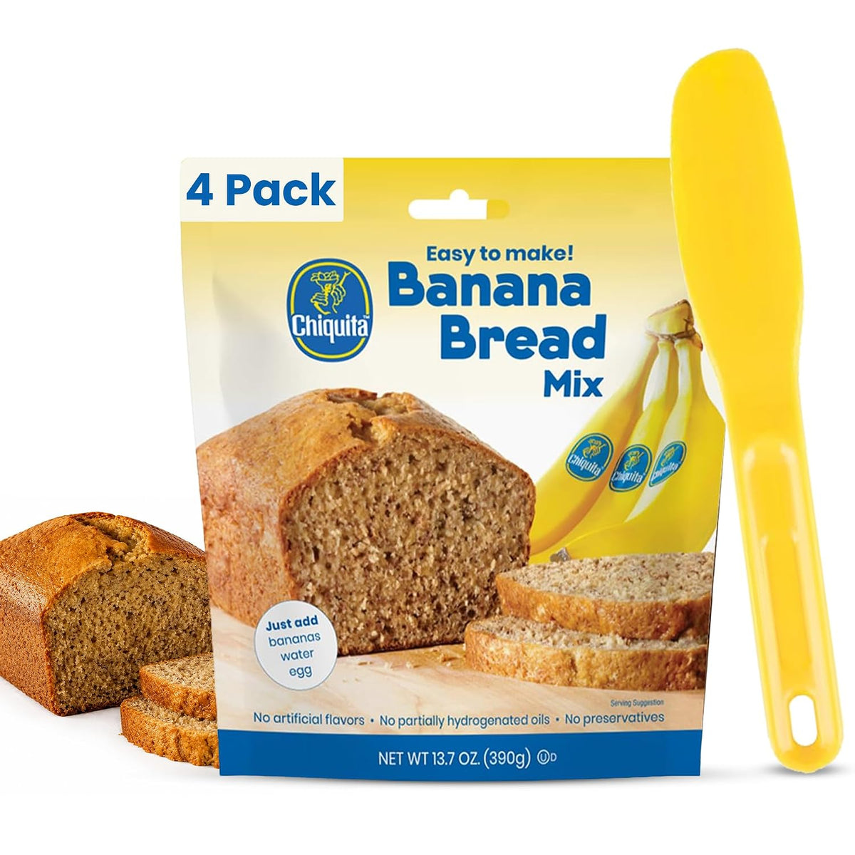 Chiquita-Banana-Bread-Mix,-4-Pack-(13.7oz-each)-w/Spatula-for-407