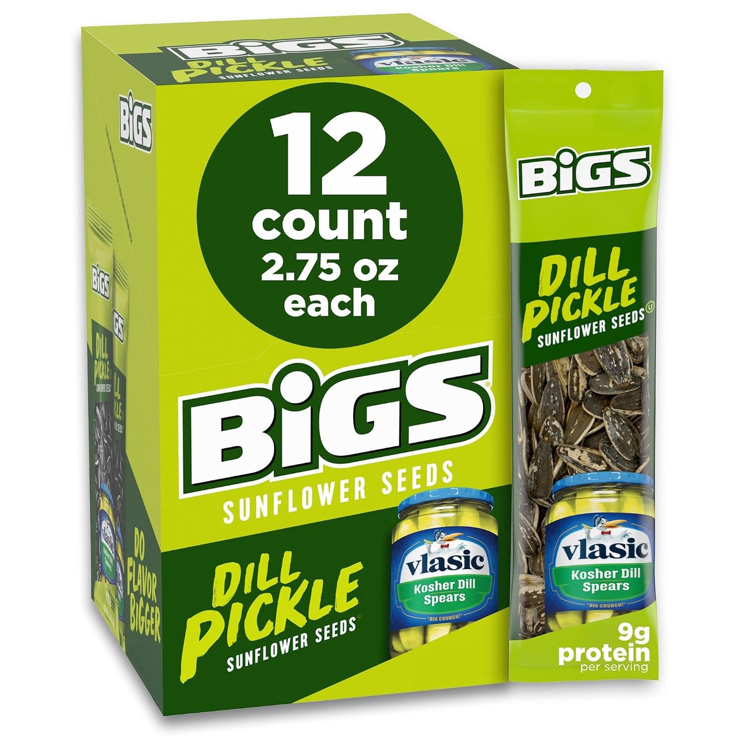 BIGS-Sunflower-Seeds,-Vlasic-Dill-Pickle-Flavor,-2.75-oz.-(12-pk)-------1225