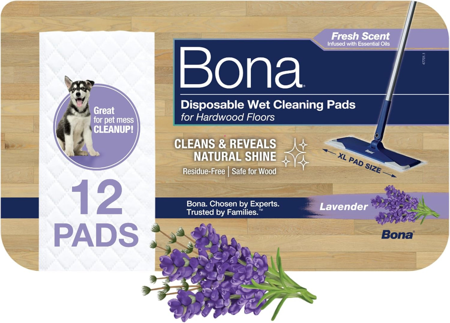 Bona®-Disposable-Wet-Cleaning-Pads-for-Hardwood-Floors,-Lavender-Scent-----------1249
