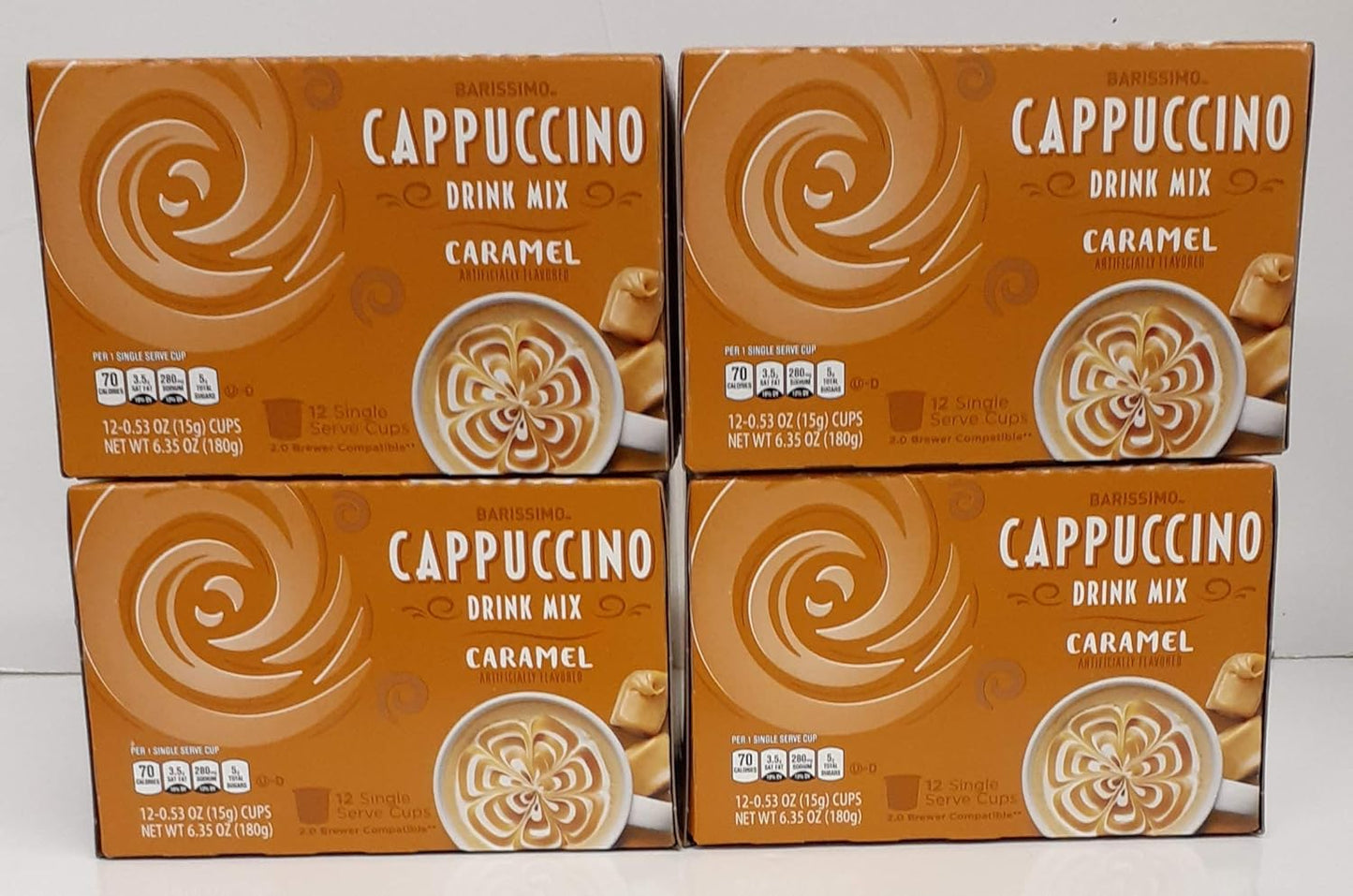 Barissimo-Caramel-Cappuccino-Coffee-Drink-Mix-K-Cup-Compatible-4-boxes-48-pods-total-102