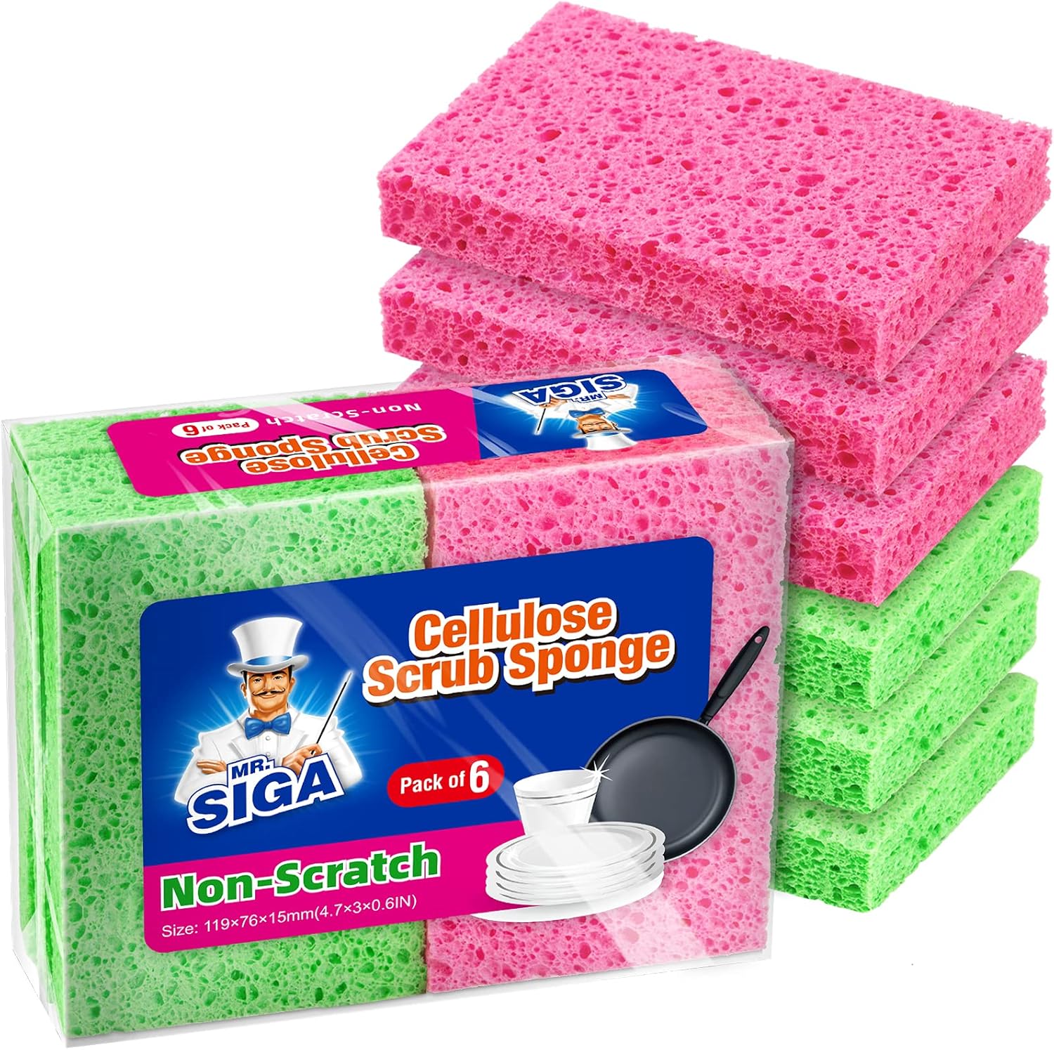 MR.SIGA-Scrub-Sponges,-Non-Scratch-Sponges-for-Dishes,-Kitchen-Sponge-Dish-2030