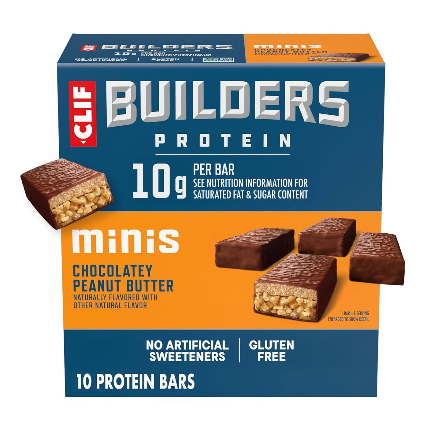 CLIF-BUILDERS-Minis-Protein-Bars,-Chocolatey-Peanut-Butter,-10ct-|-10g--Plant-Based-Protein,-Artificial-585