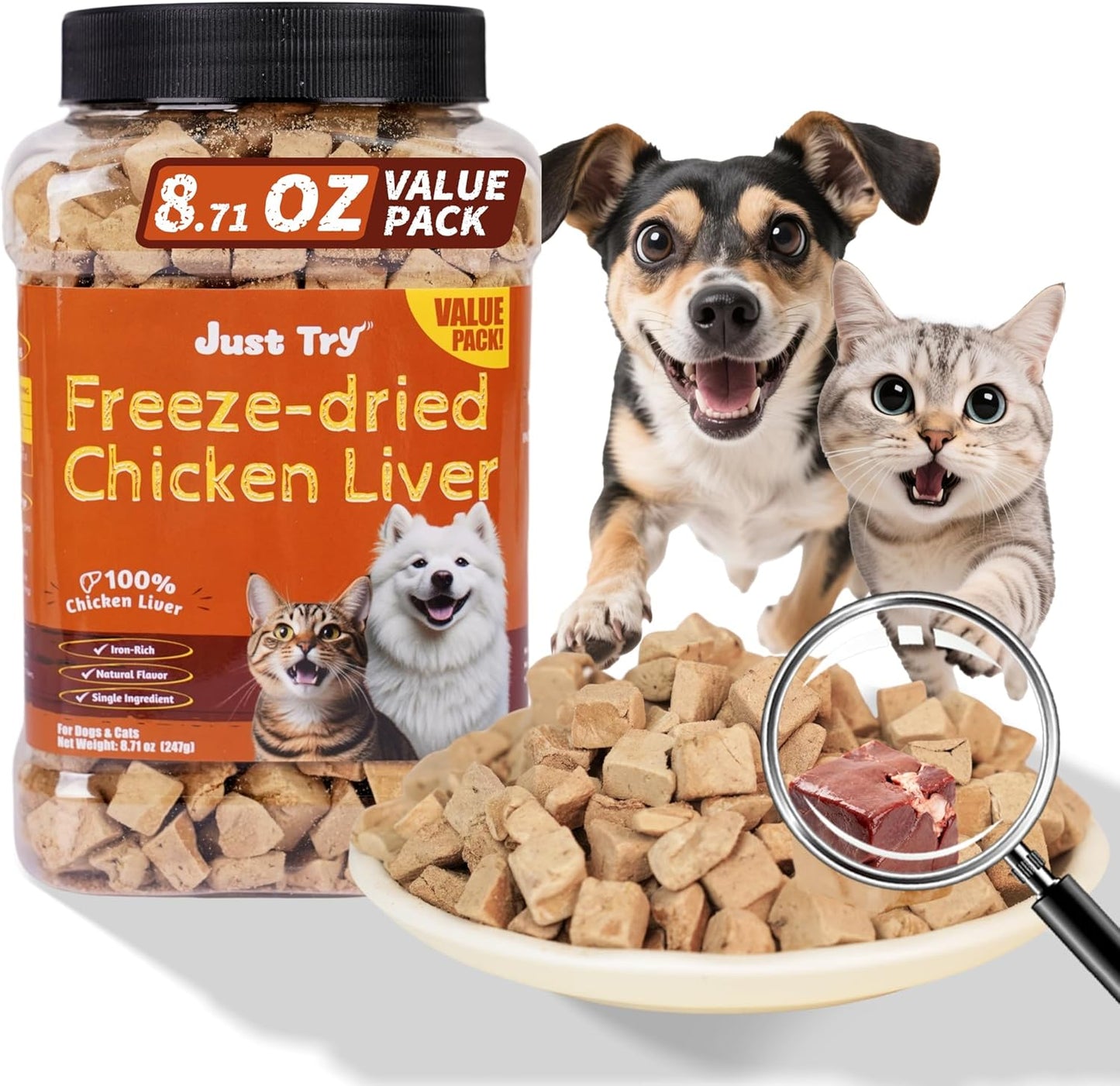 Just-Try-8.71-oz-Freeze-Dried-Chicken-Liver-Treats-for-Dogs---Natural,-Protein-Packed-1049