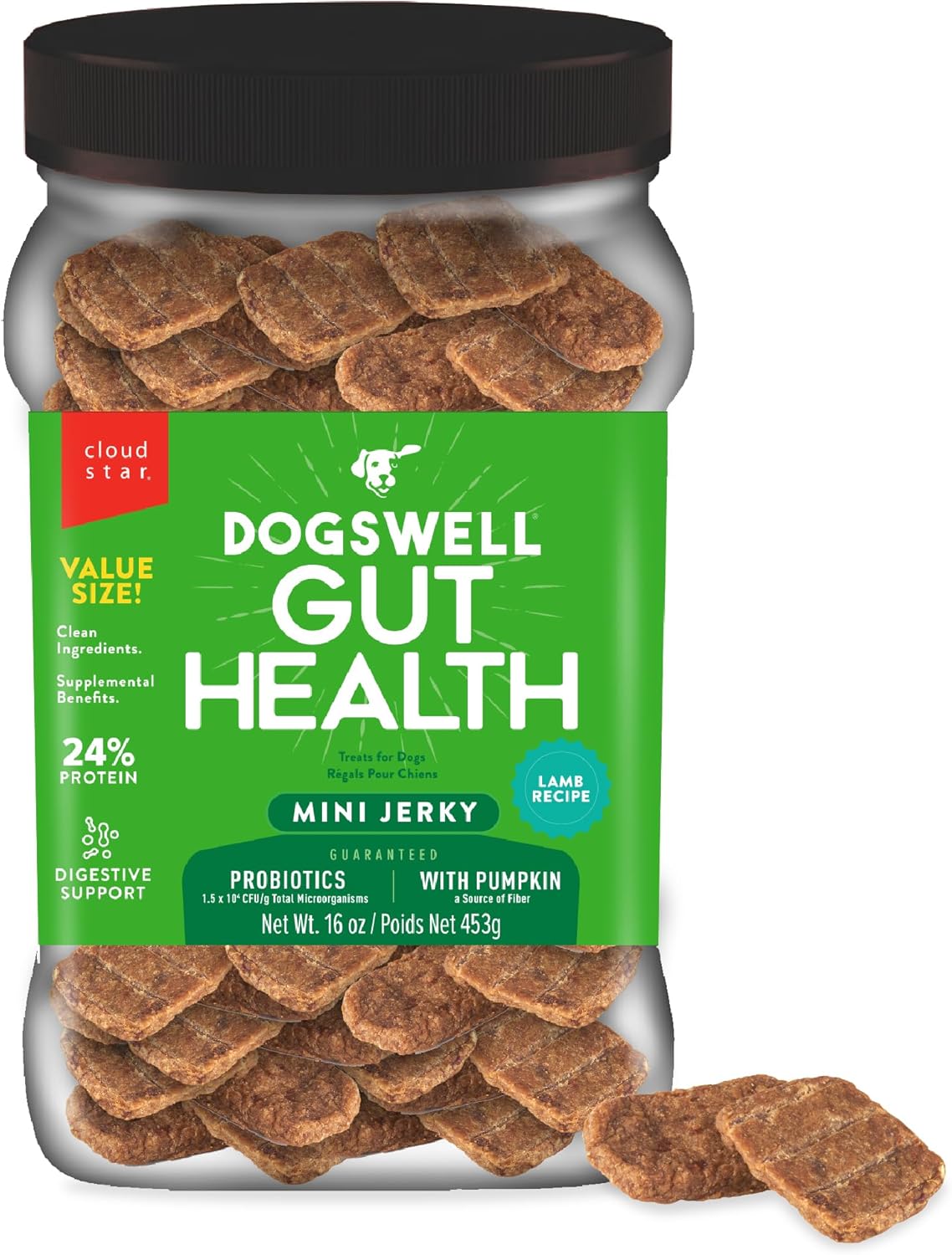 Dogswell-Gut-Health-Lamb-Mini-Jerky-Dog-Treats,-16-oz.-Jar---835