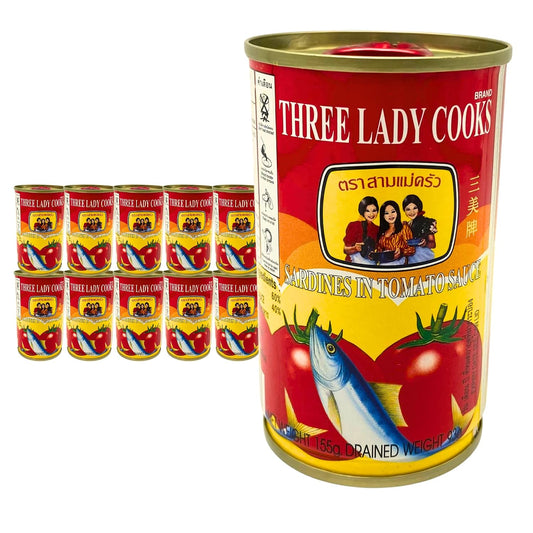 THREE-LADY-COOKS-Canned-Sardines-in-Tomato-Sauce,-5.47-oz-(Pack-of-10),-445