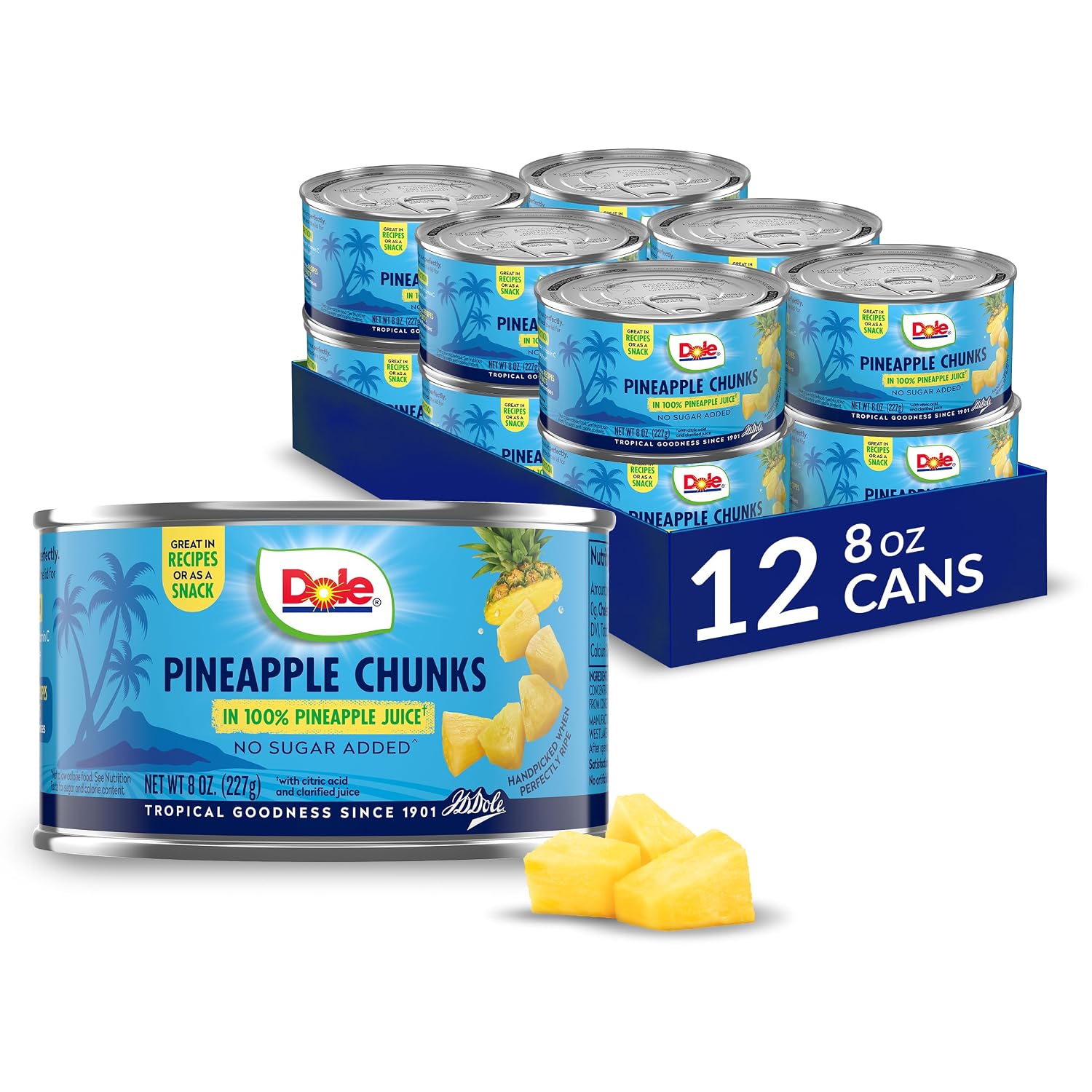 Dole-Pineapple-Chunks,-8-oz-Cans,-12-Pack-----------197