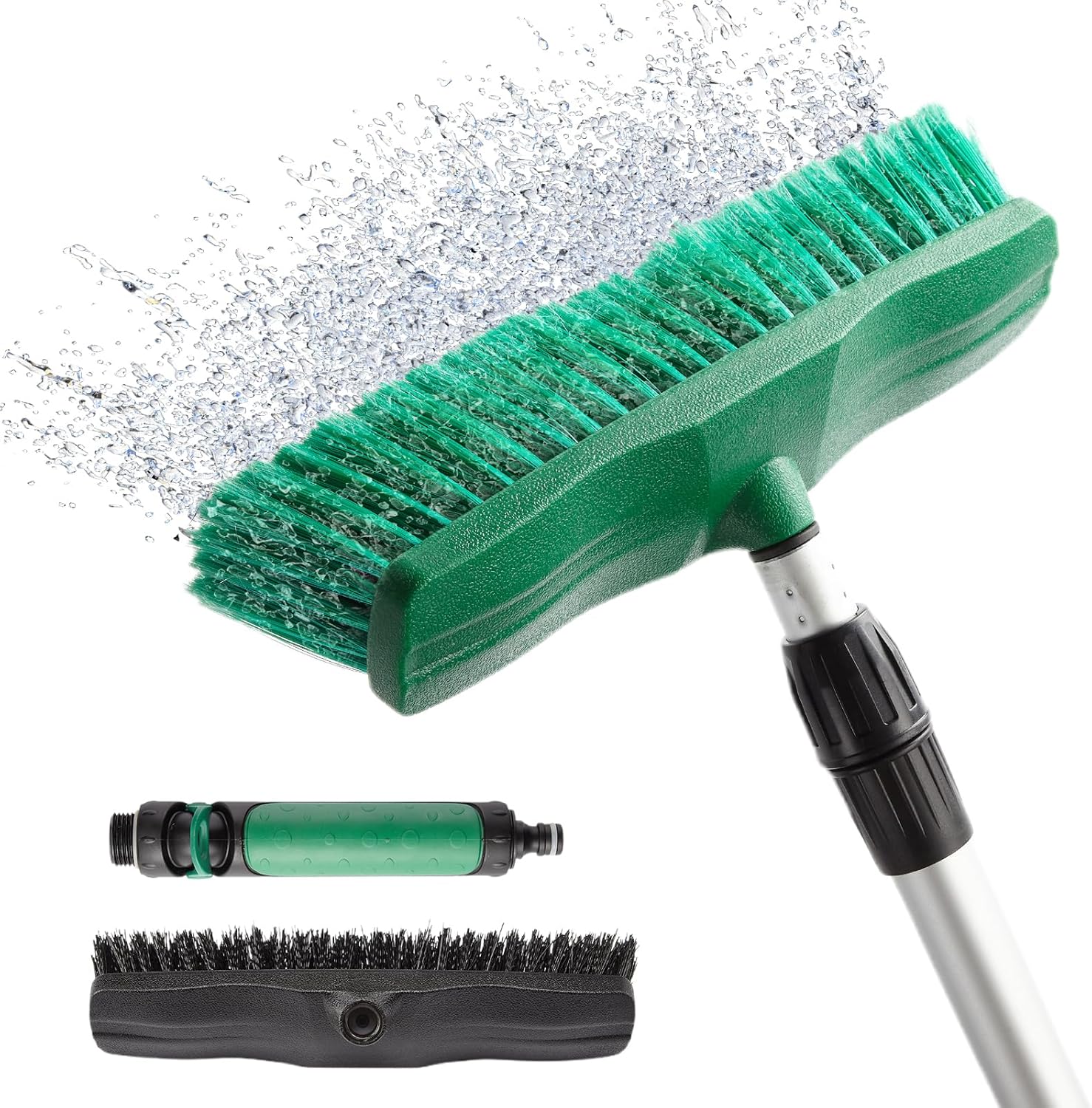 76.7"-Sturdy-Handle-Water-Push-Floor-Broom-Green-Bristles-Cleaning-723