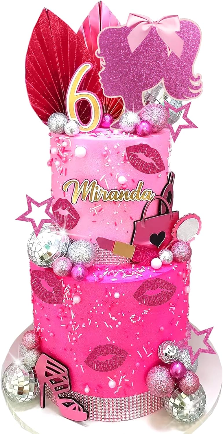 DRWATE-Hot-Pink-Girl-Cake-Topper-Makeup-1883