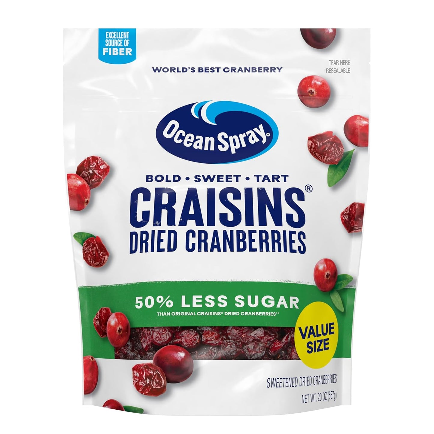 Ocean-Spray®-Craisins®,-0.5-Less-Sugar-Dried-Cranberries,-Dried-Fruit,-20--Oz-Pouch---2496