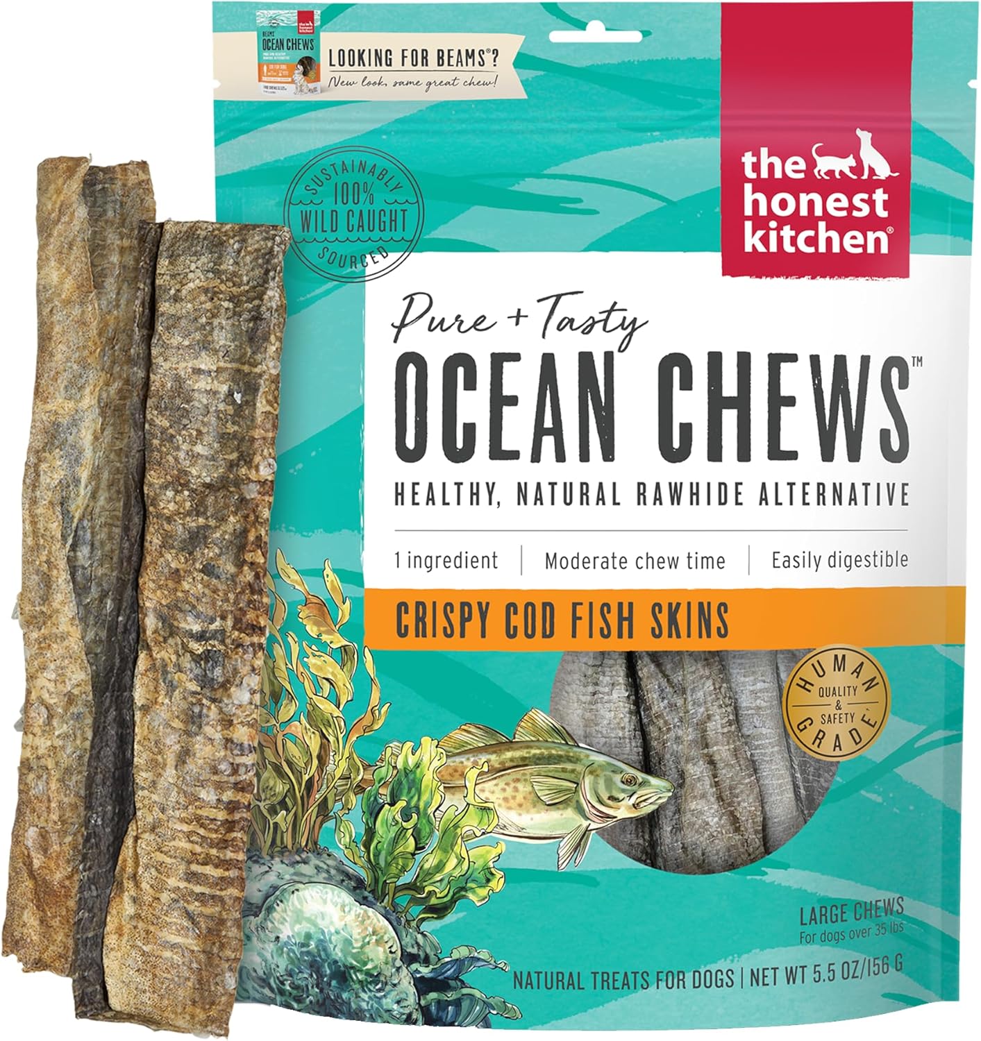 The-Honest-Kitchen-Human-Grade-Ocean-Chews-Crispy-Cod-Fish-Skins-Treats,-2691