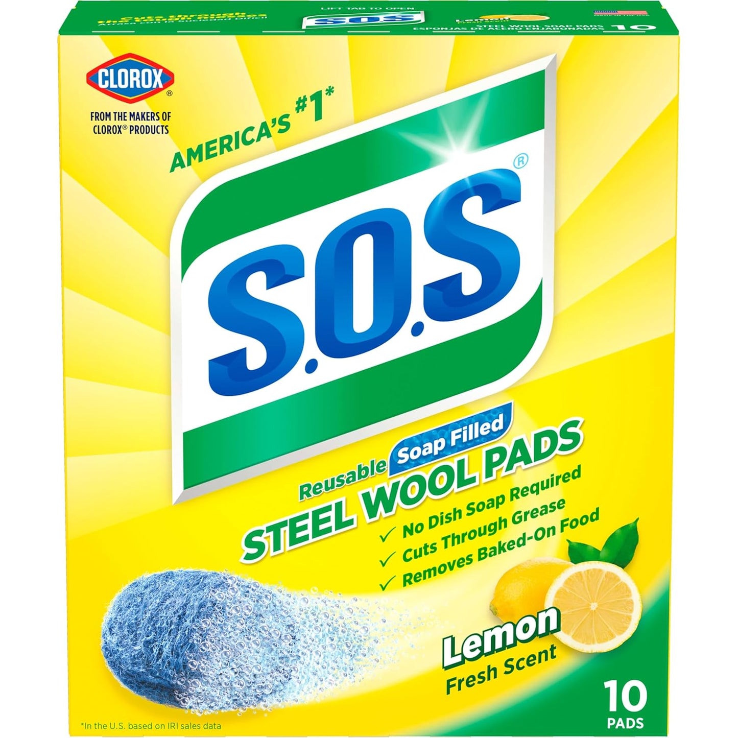S.O.S-Steel-Wool-Soap-Pads,-Lemon-Fresh,-10-Count-------------1968